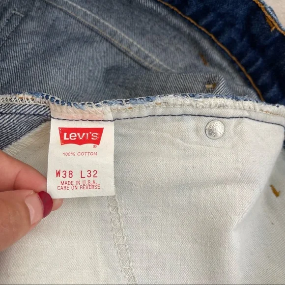 Levi's ORANGE TAB 517 Vintage Jeans Denim Cutoff Mom Shorts High Waist Size 38 - Picture 9 of 16